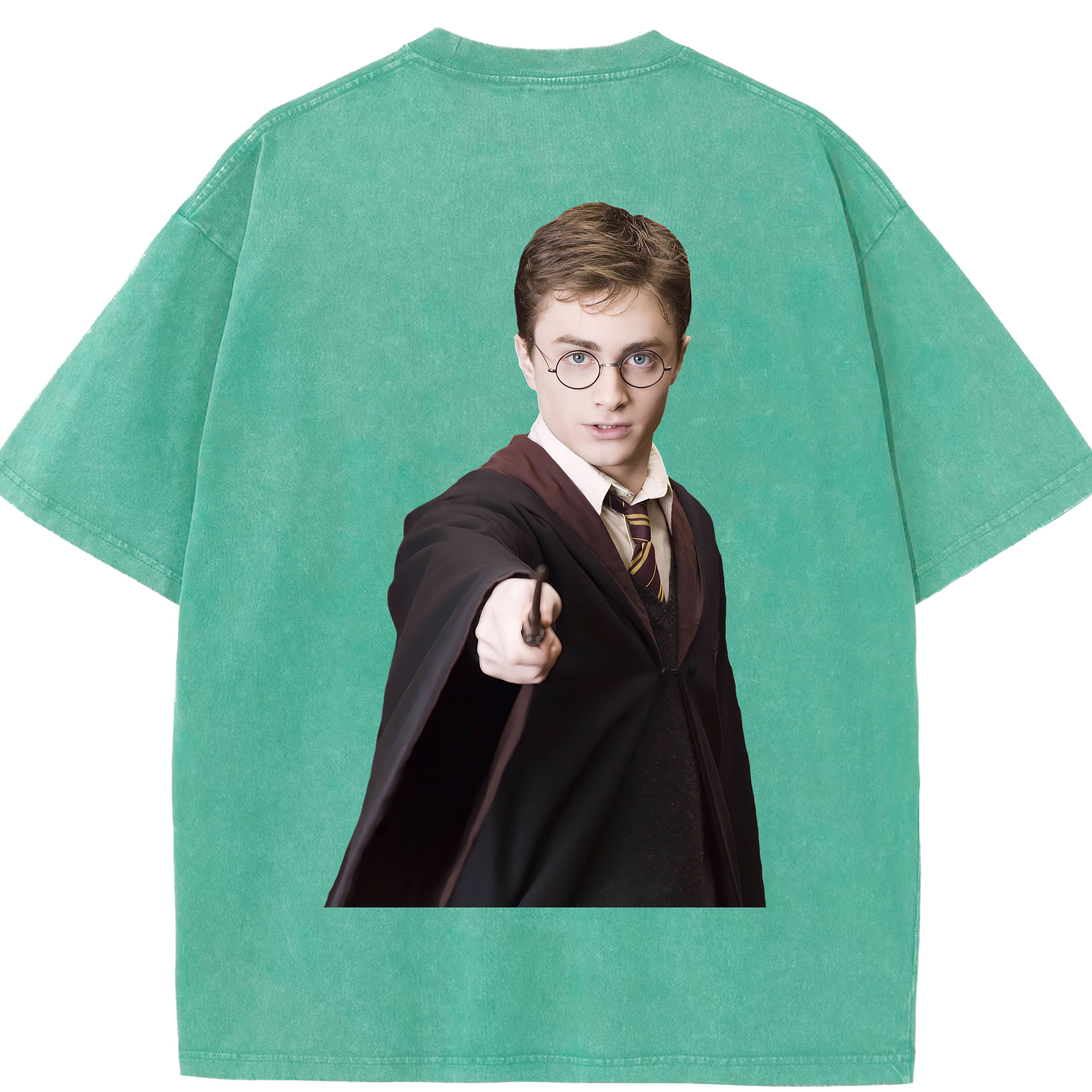 （画像用） Harry Potter ハリー・ポッターシリーズ 綿100% ヴィンテージ風 半袖Tシャツ（背面プリント）